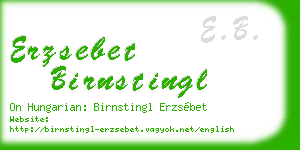 erzsebet birnstingl business card